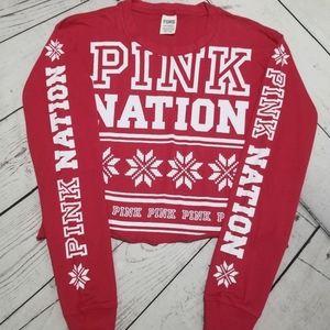 ❄NWT Pink Nation Graphic, Raw Hem Tee❄